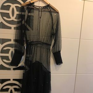 Twist black tulle diamond dress